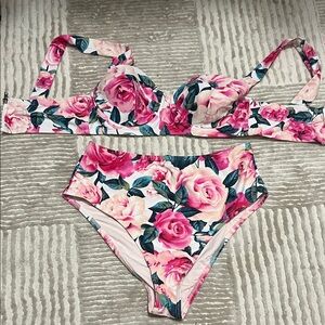 Floral High Waist Bikini